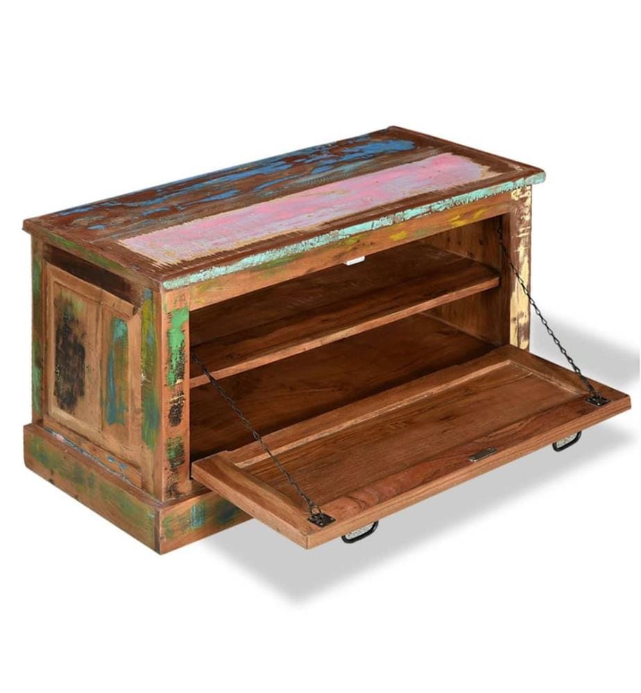 Banc de rangement de chaussures Bois de récupération