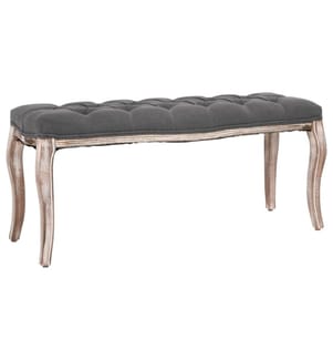 Bank Leinen Massivholz 110x38x48 cm Dunkelgrau