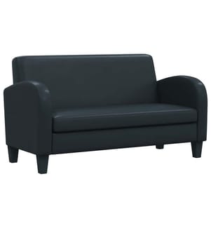 Sofa 2-Sitzer Kunstleder Schwarz