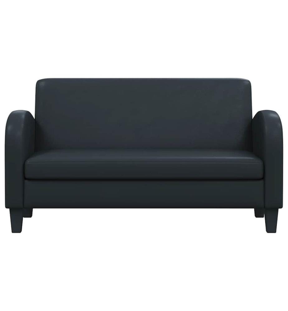 Sofa 2-Sitzer Kunstleder Schwarz