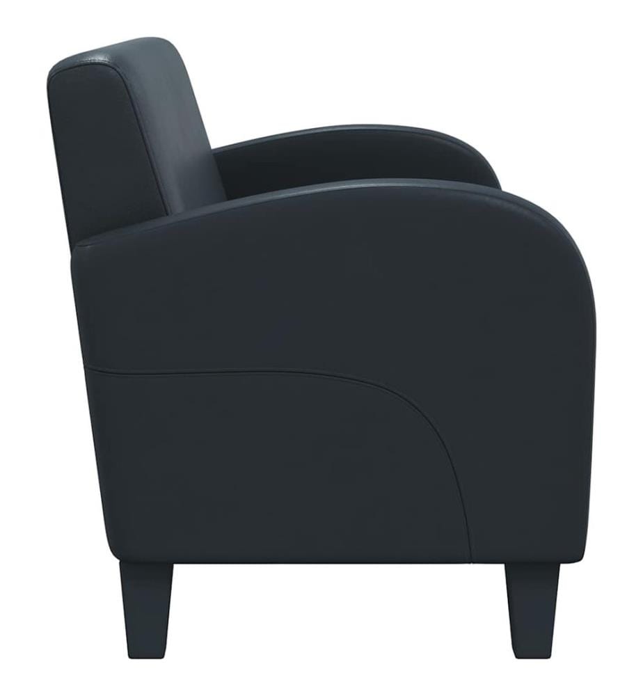 Sofa 2-Sitzer Kunstleder Schwarz