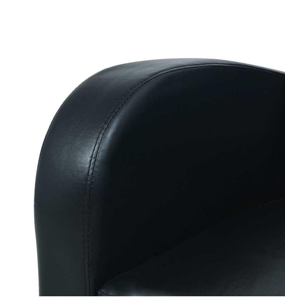 Sofa 2-Sitzer Kunstleder Schwarz