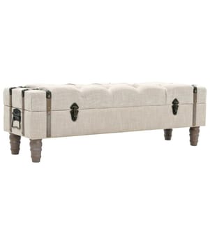 Aufbewahrungsbank Massivholz und Stahl 111 x 34 x 37 cm