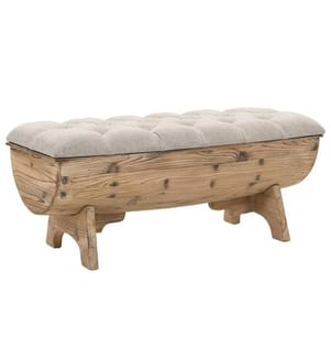Aufbewahrungsbank Massivholz und Stoff  103 x 51 x 44 cm