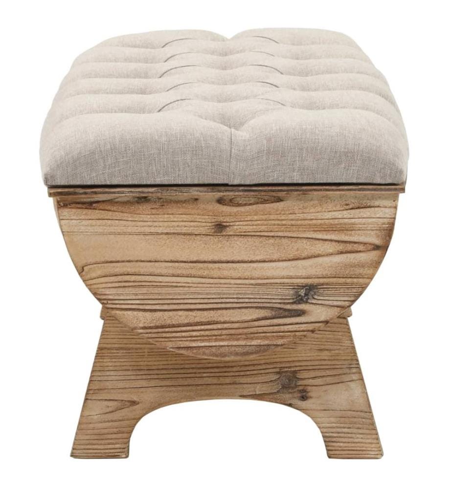 Banc de rangement Bois massif et tissu 103 x 51 x 44 cm