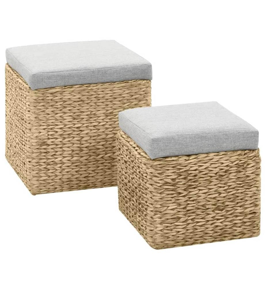 Ottoman-Set 2 Stk. Seegras Grau