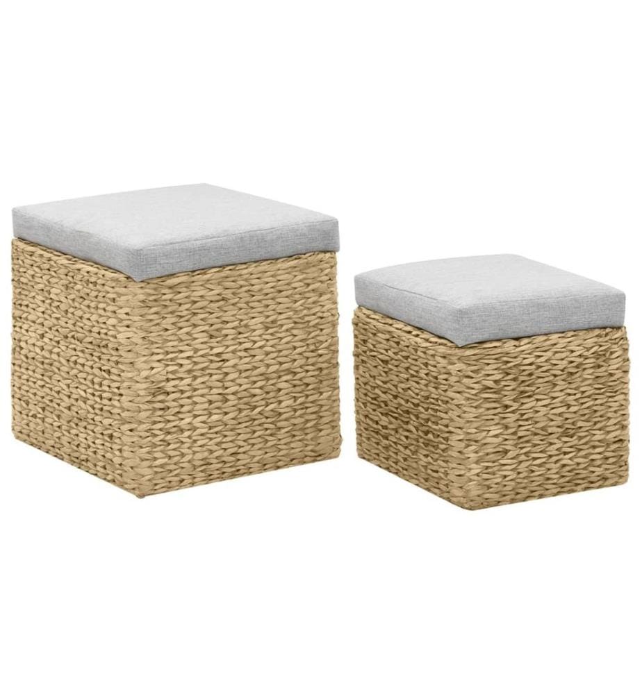 Ottoman-Set 2 Stk. Seegras Grau
