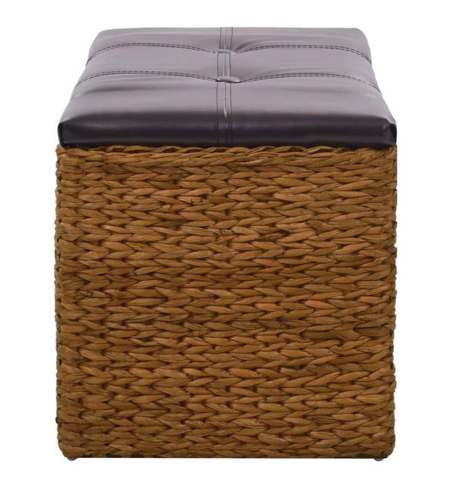 Sitzbank mit 2 Körben Seegras 71×40×42 cm Braun