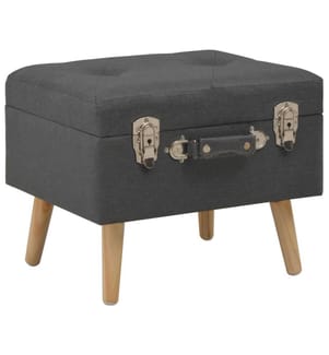 Hocker mit Stauraum 40 cm Dunkelgrau Stoff