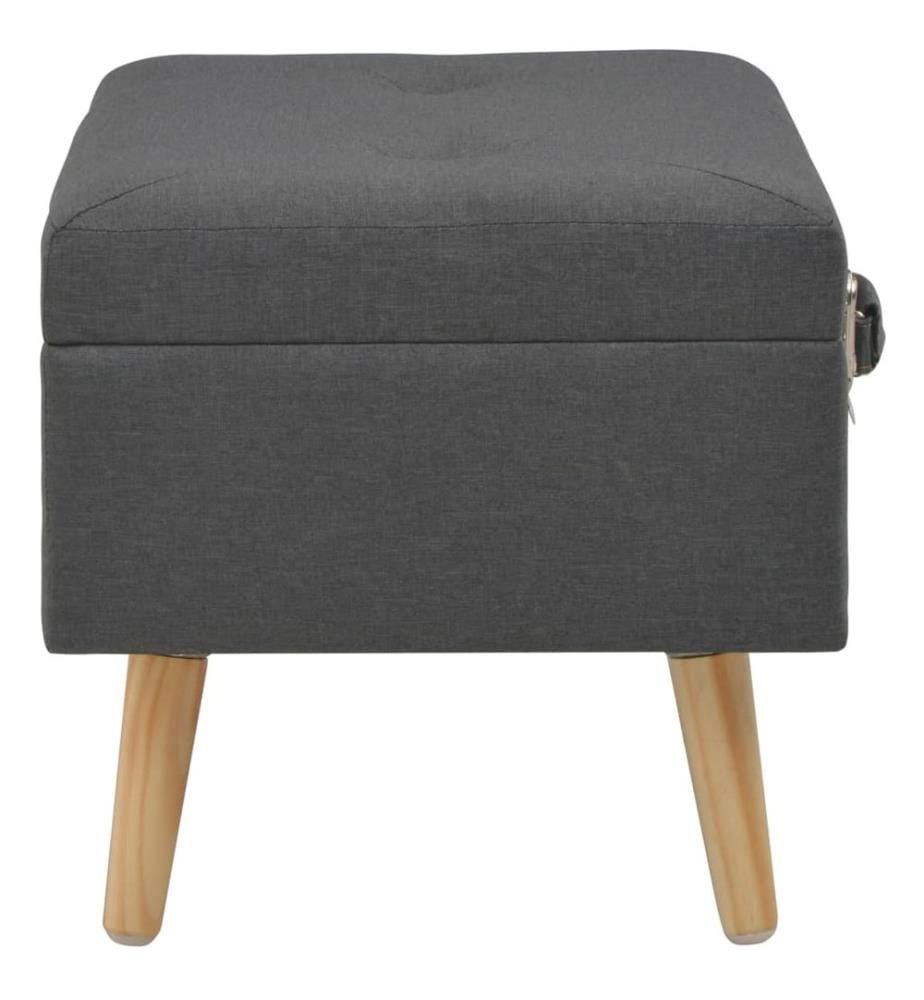 Hocker mit Stauraum 40 cm Dunkelgrau Stoff