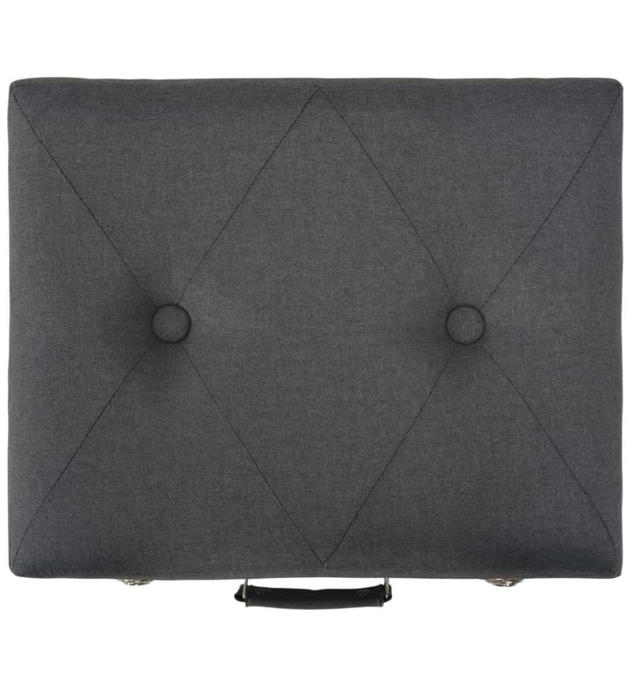 Hocker mit Stauraum 40 cm Dunkelgrau Stoff