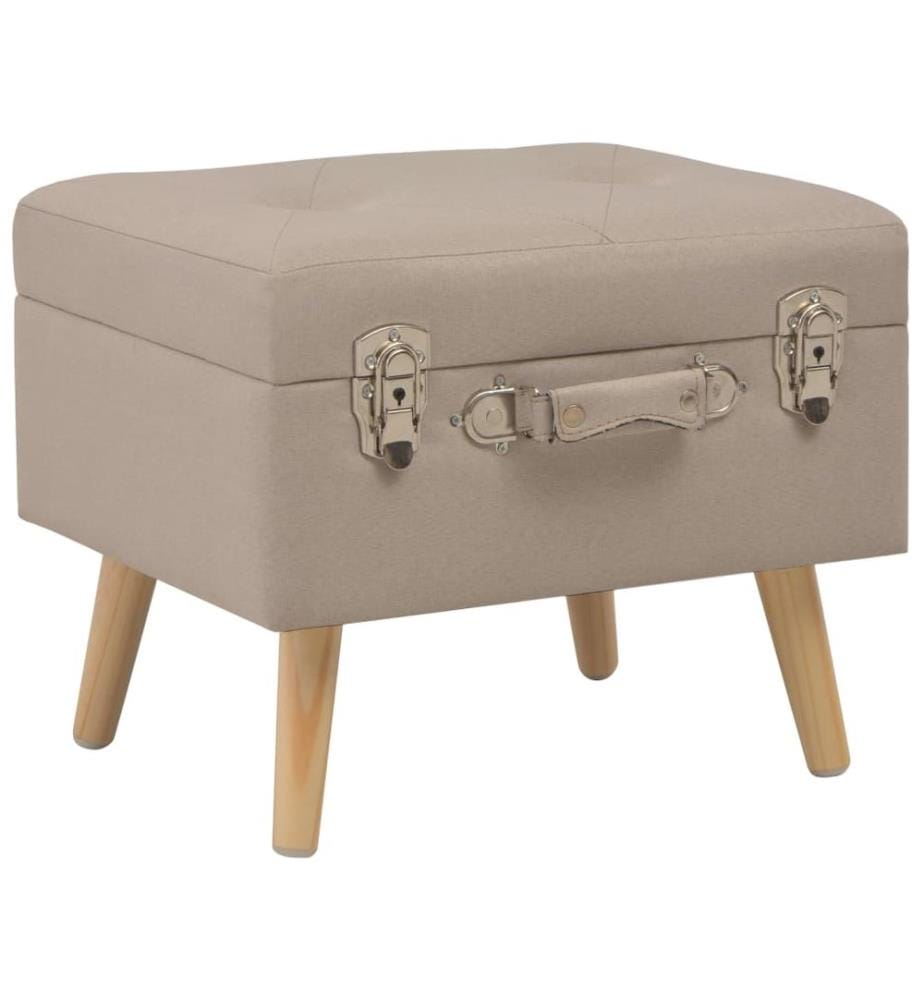 Hocker mit Stauraum 3 Stk. Beige Stoff