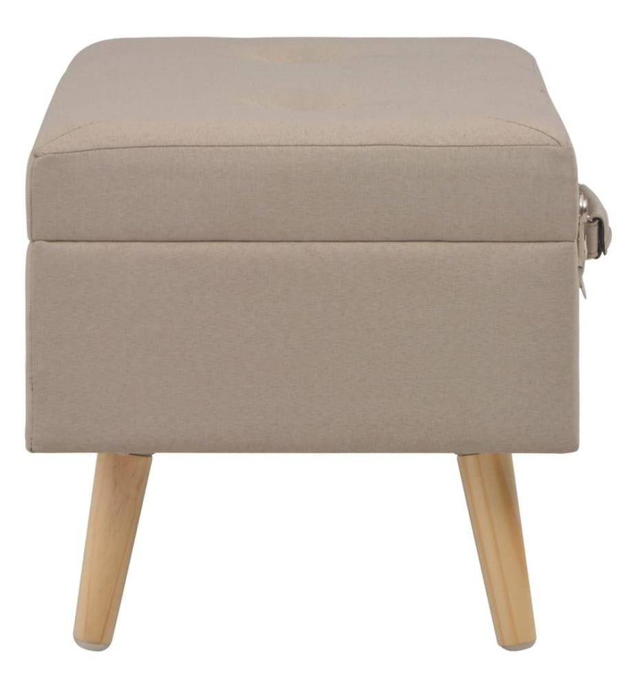 Hocker mit Stauraum 3 Stk. Beige Stoff