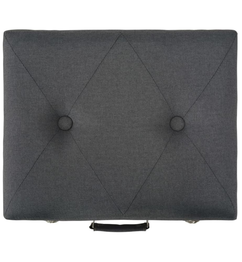 Hocker mit Stauraum 3 Stk. Dunkelgrau Stoff