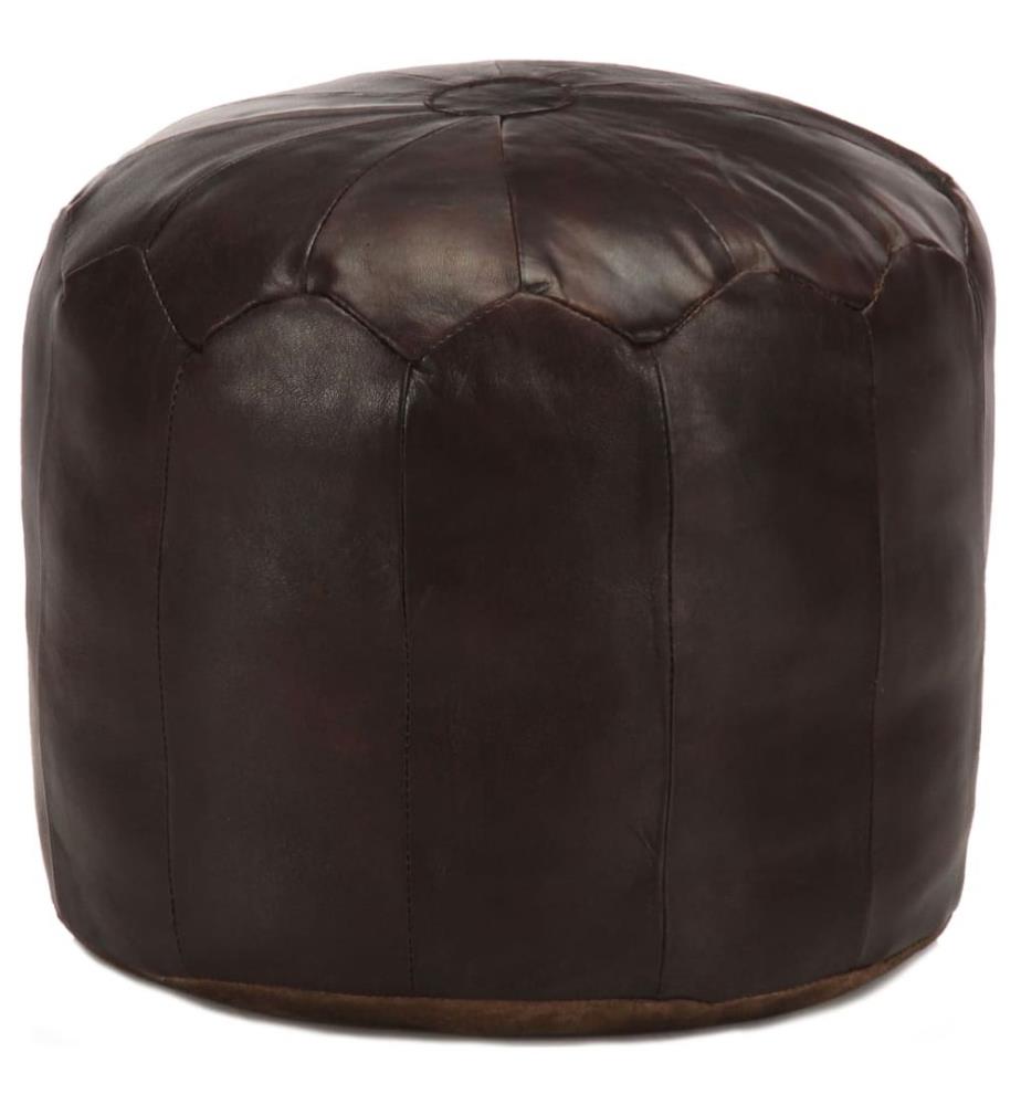 Pouf Dunkelbraun 40 x 35 cm Echtes Ziegenleder
