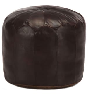 Pouf Dunkelbraun 40 x 35 cm Echtes Ziegenleder