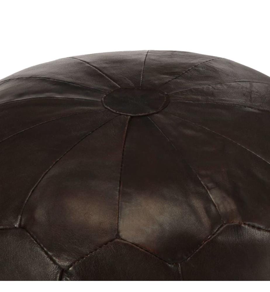 Pouf Dunkelbraun 40 x 35 cm Echtes Ziegenleder