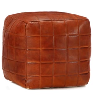 Pouf Hellbraun 40 x 40 x 40 cm Echtes Ziegenleder