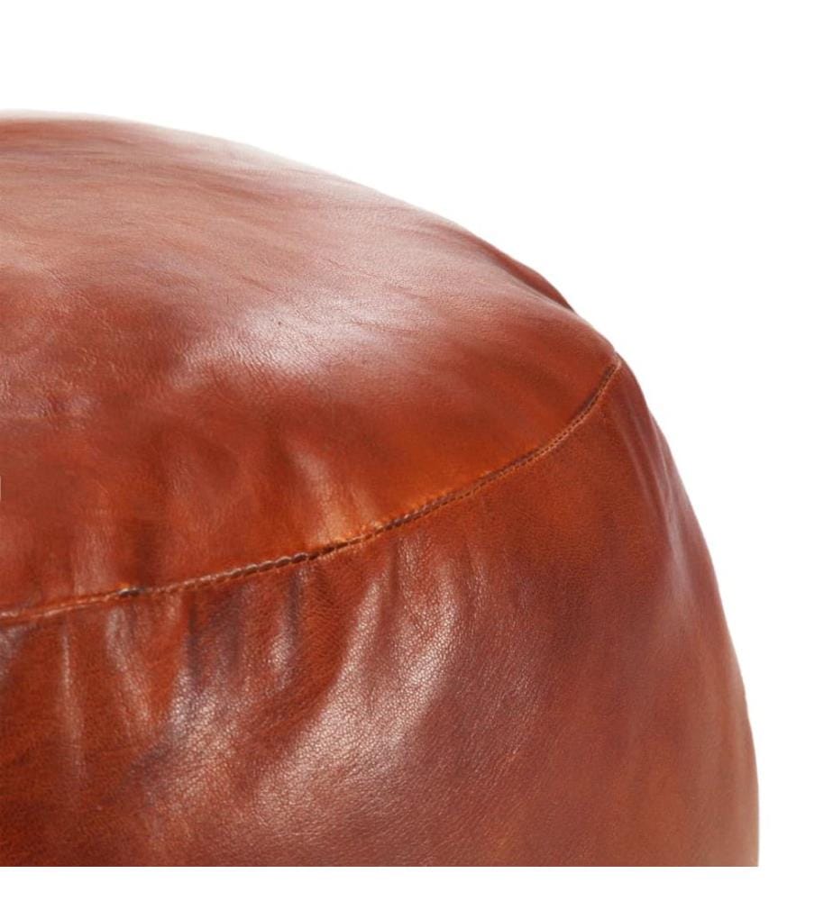 Pouf Hellbraun 60 x 30 cm Echtes Ziegenleder