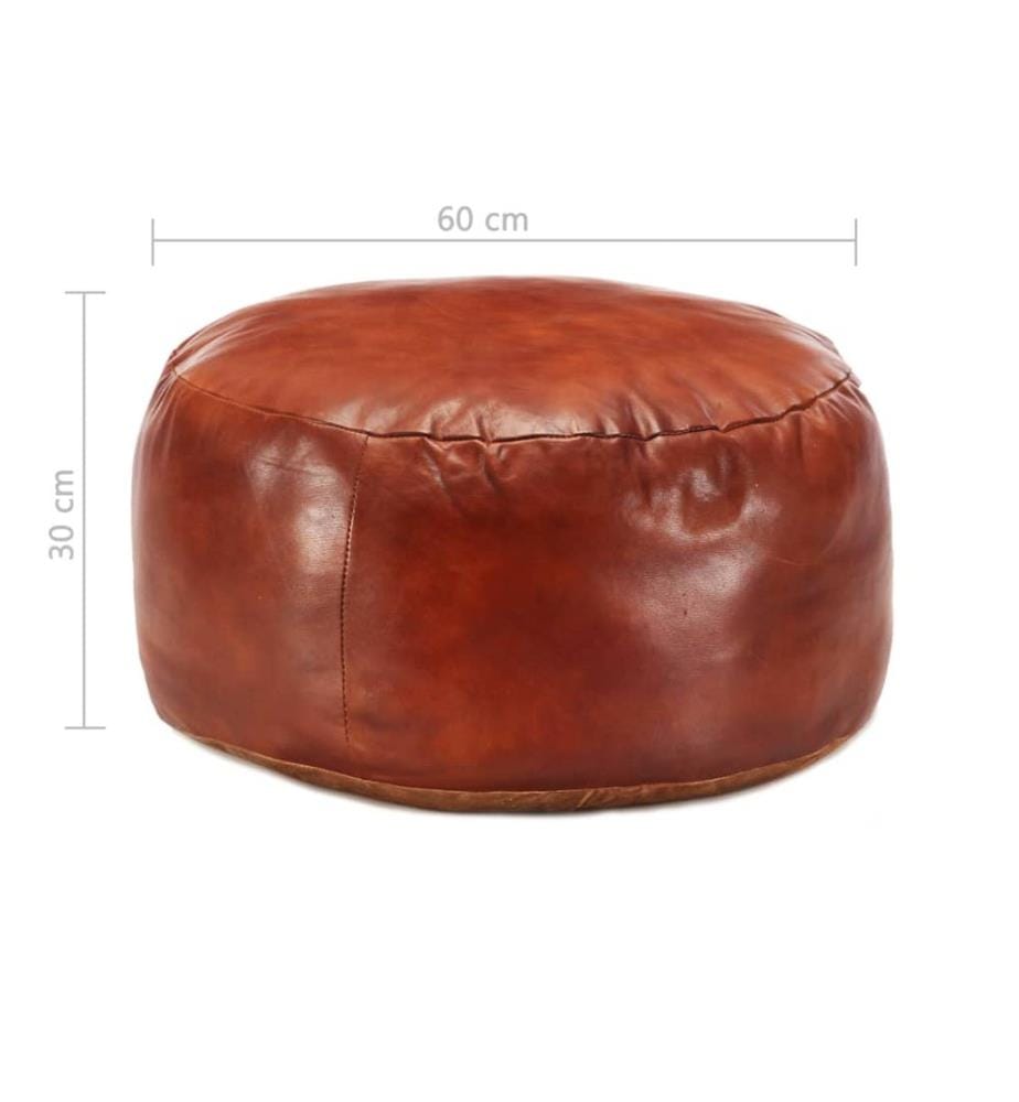 Pouf Hellbraun 60 x 30 cm Echtes Ziegenleder