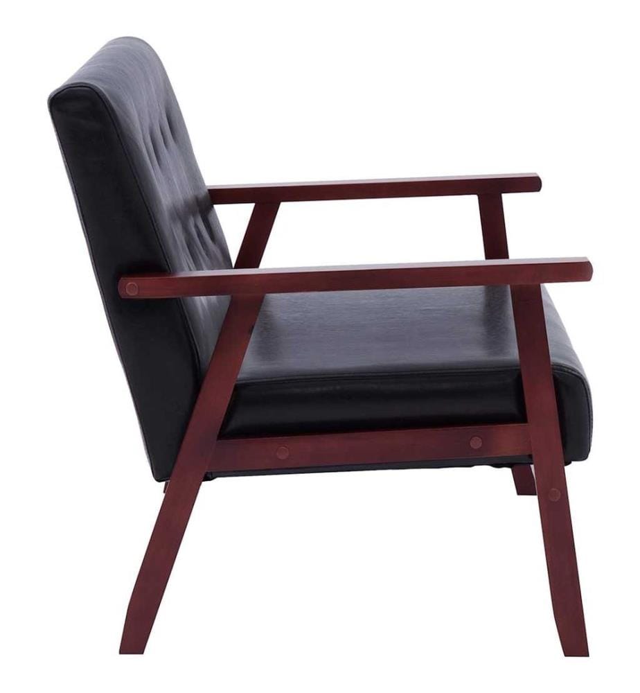 Sofa 2-Sitzer Schwarz Kunstleder