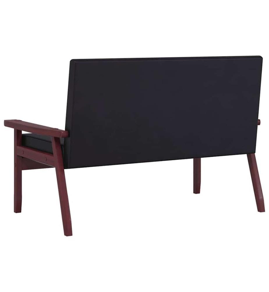 Sofa 2-Sitzer Schwarz Kunstleder