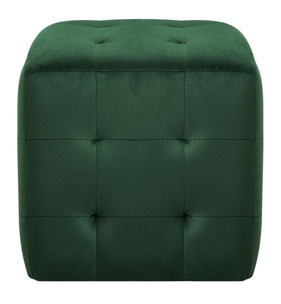 Pouf 2 Stk. Grün 30x30x30 cm Samtstoff