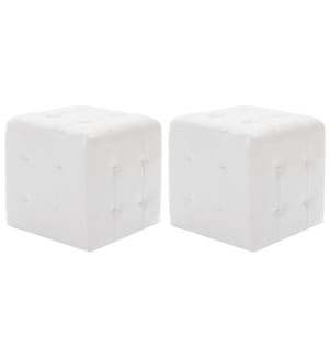 Pouf 2 Stk. Weiss 30x30x30 cm Kunstleder