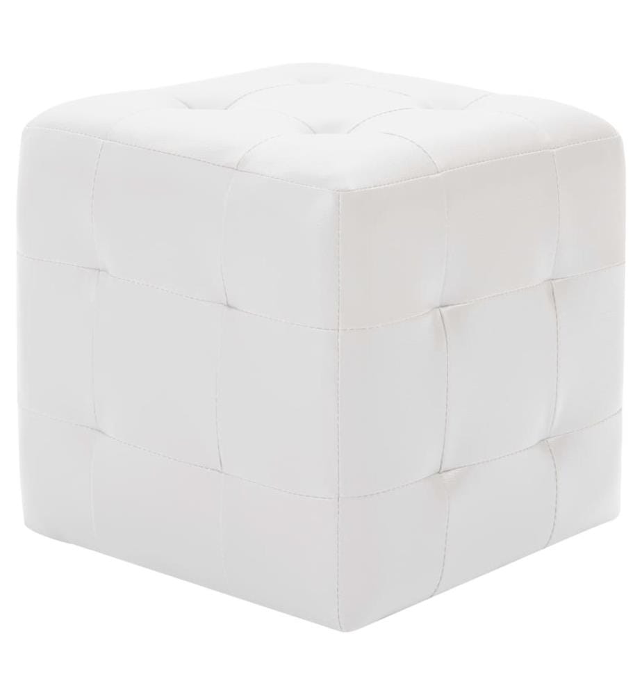 Pouf 2 Stk. Weiss 30x30x30 cm Kunstleder