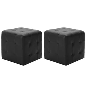 Pouf 2 Stk. Schwarz 30x30x30 cm Kunstleder