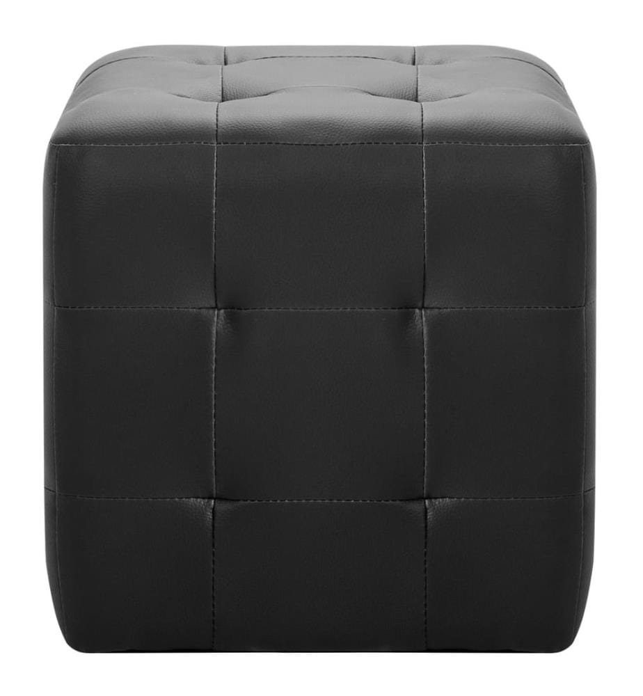 Pouf 2 Stk. Schwarz 30x30x30 cm Kunstleder