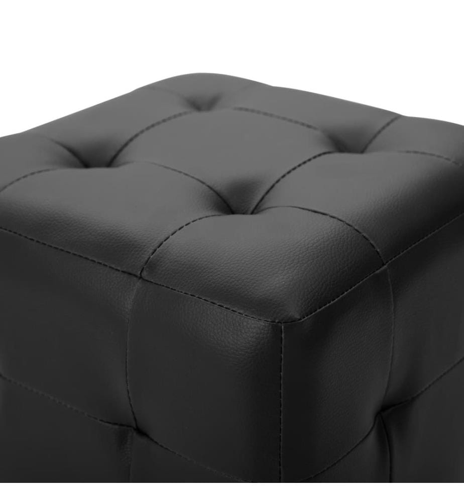 Pouf 2 Stk. Schwarz 30x30x30 cm Kunstleder