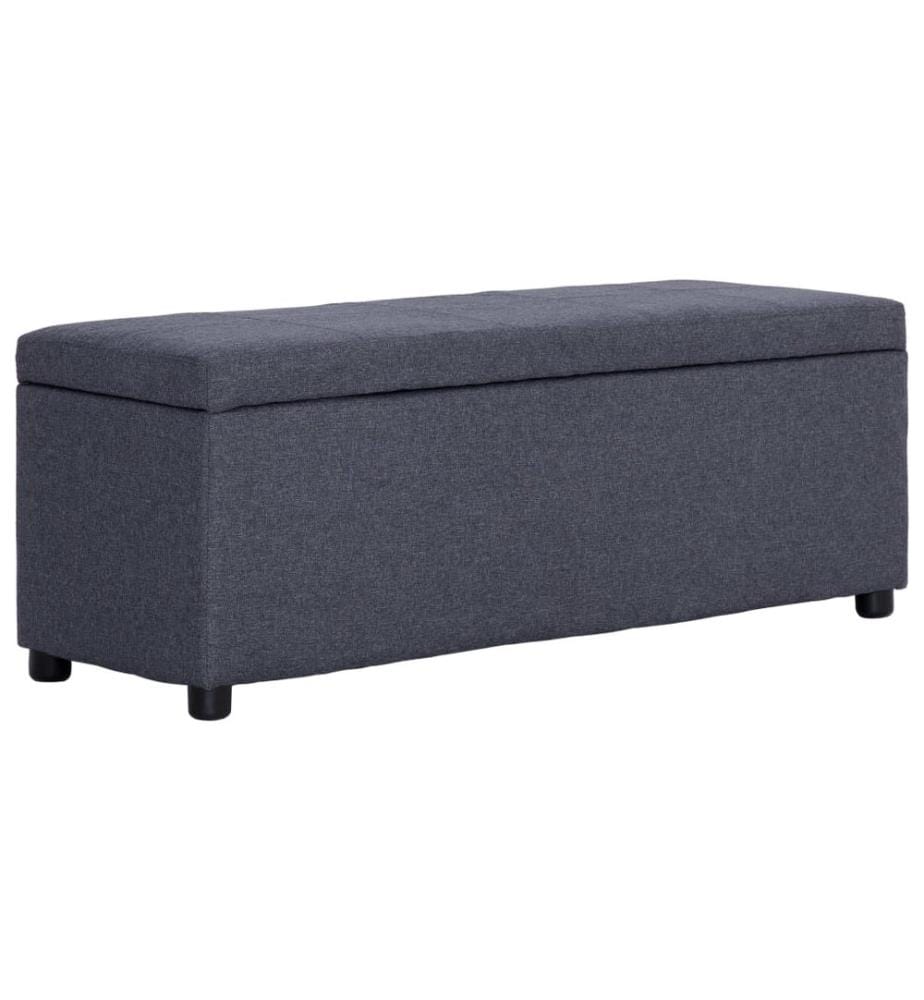 Bank mit Staufach 116 cm Dunkelgrau Polyester