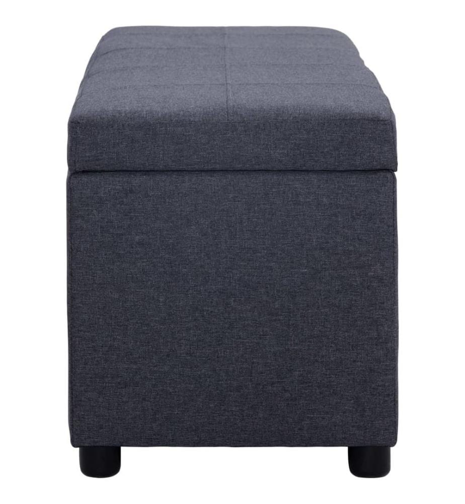 Bank mit Staufach 116 cm Dunkelgrau Polyester