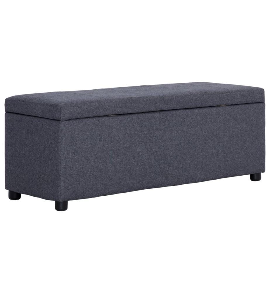Bank mit Staufach 116 cm Dunkelgrau Polyester
