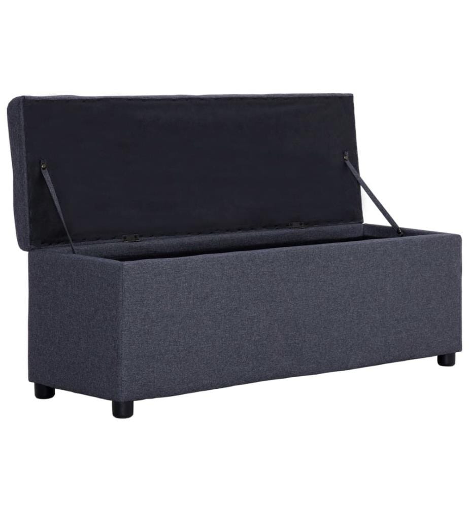 Bank mit Staufach 116 cm Dunkelgrau Polyester