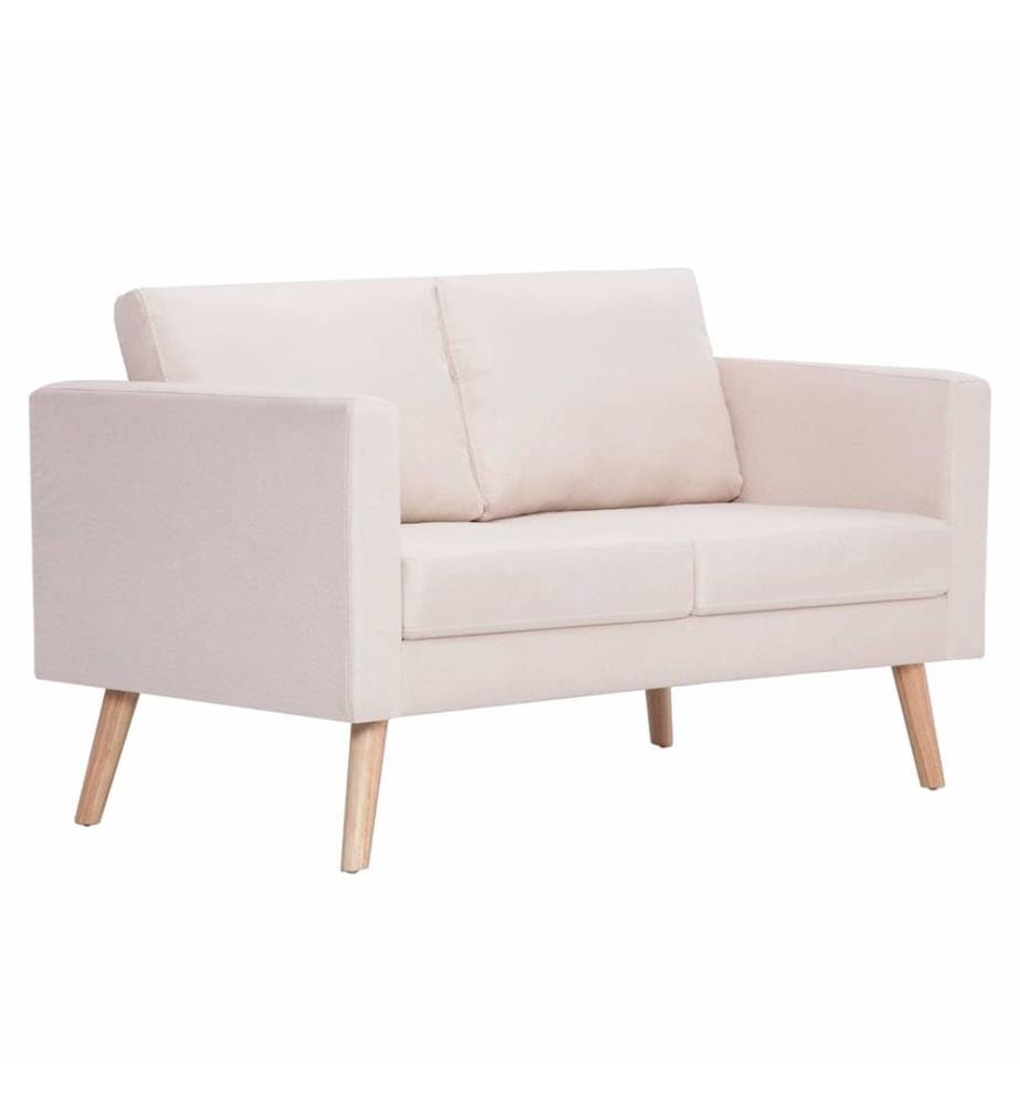 2-Sitzer-Sofa Stoff Cremeweiss
