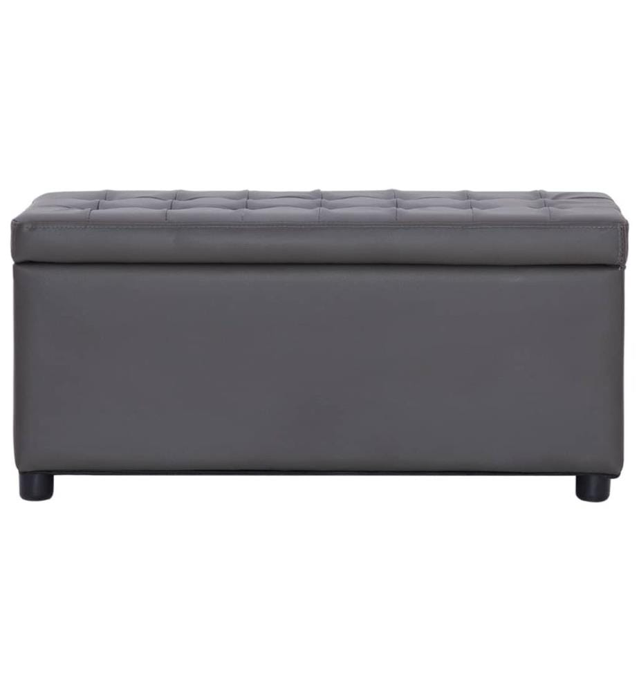 Ottoman mit Stauraum 87,5 cm Grau Kunstleder