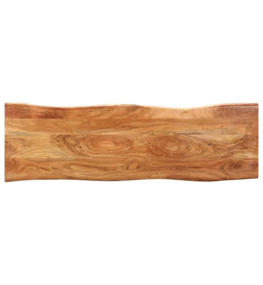 Sitzbank mit Naturkanten 110 cm Akazie Massivholz und Stahl