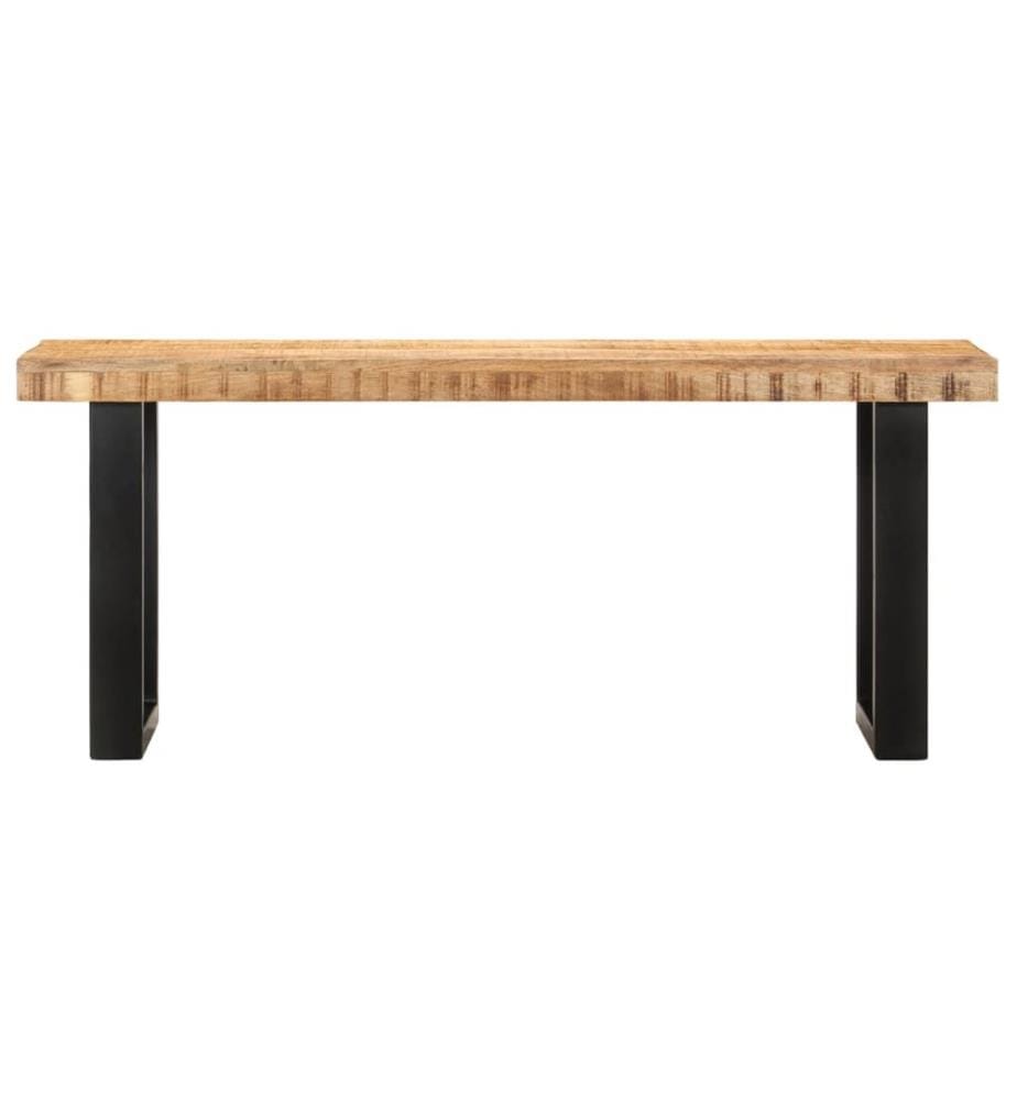 Banc 110 cm Bois de manguier brut massif et acier