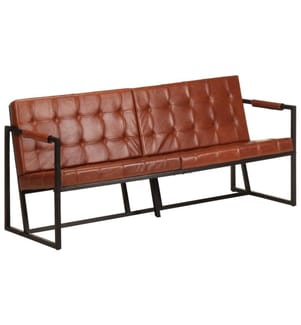 3-Sitzer-Sofa Braun Echtes Ziegenleder