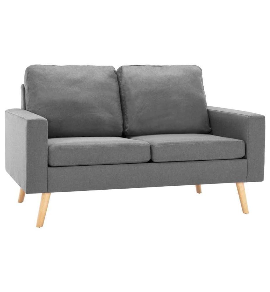 2-Sitzer-Sofa Hellgrau Stoff