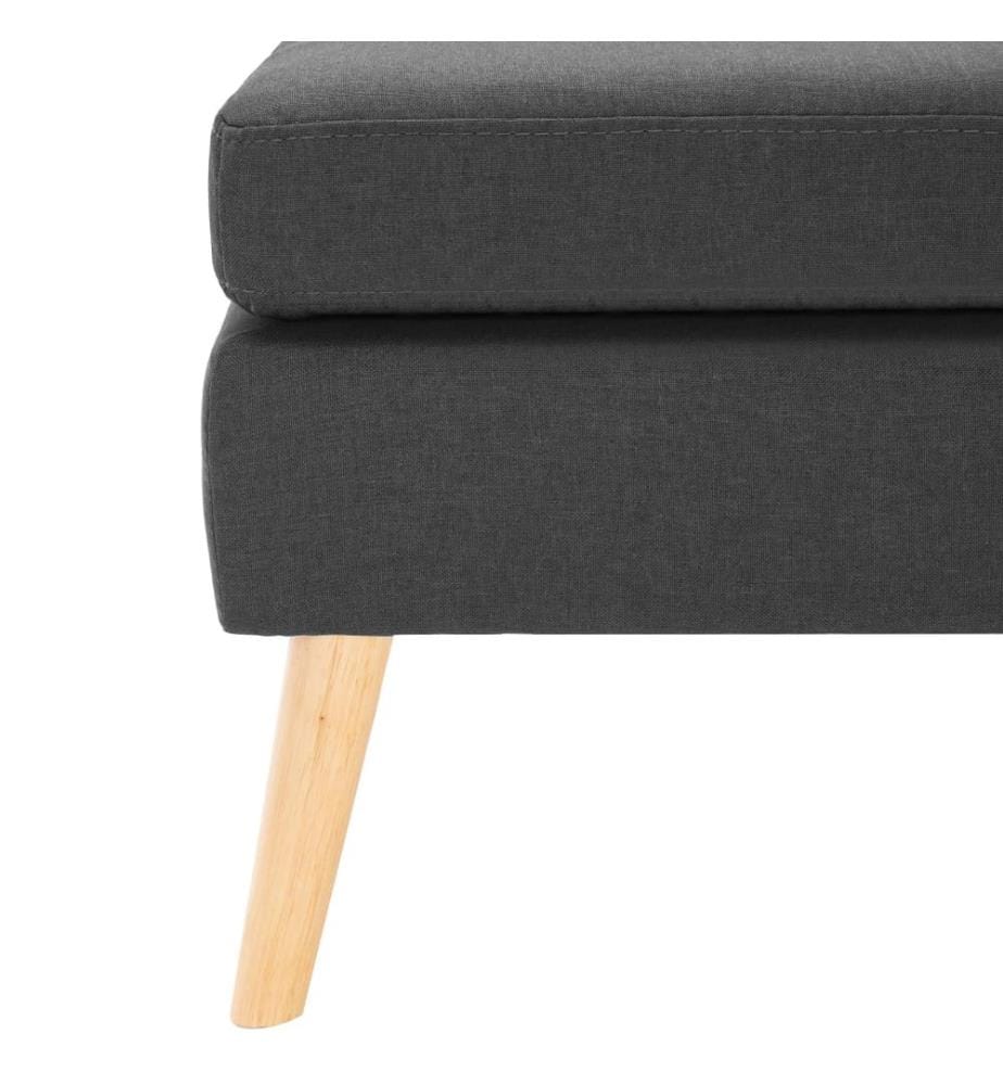 Fusshocker Dunkelgrau Stoff