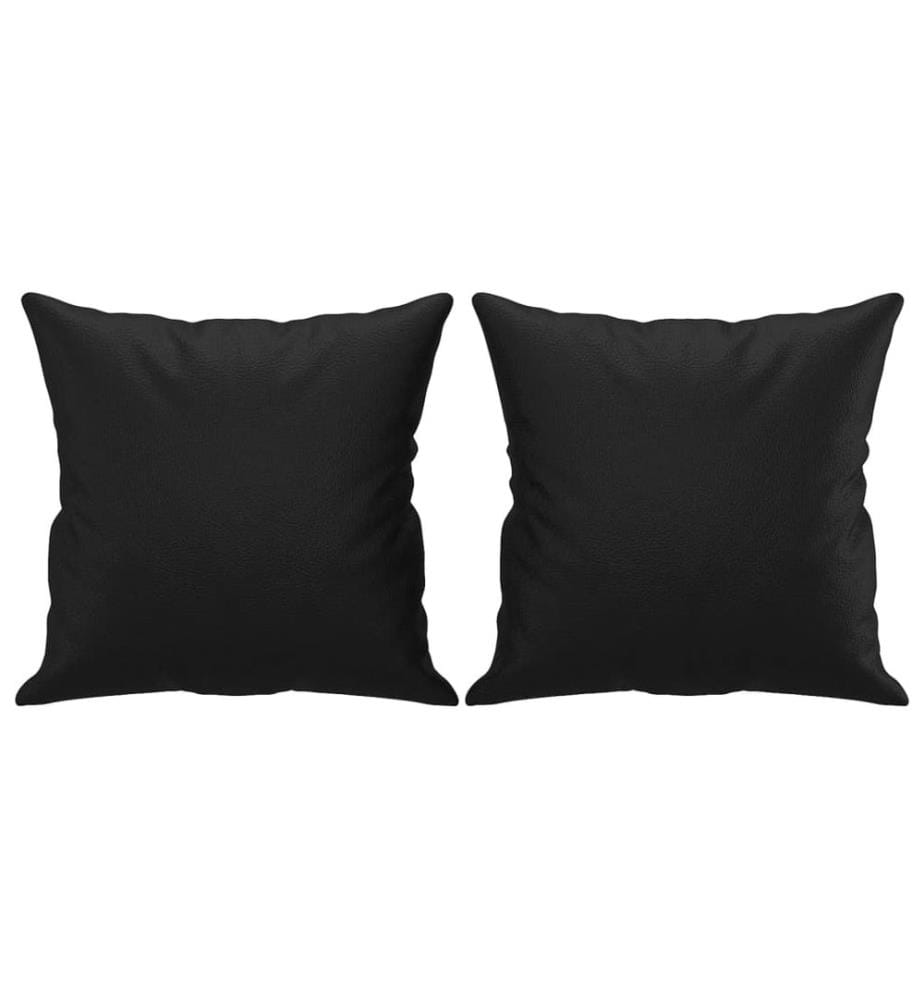 2-Sitzer-Sofa mit Zierkissen Schwarz 120 cm Kunstleder