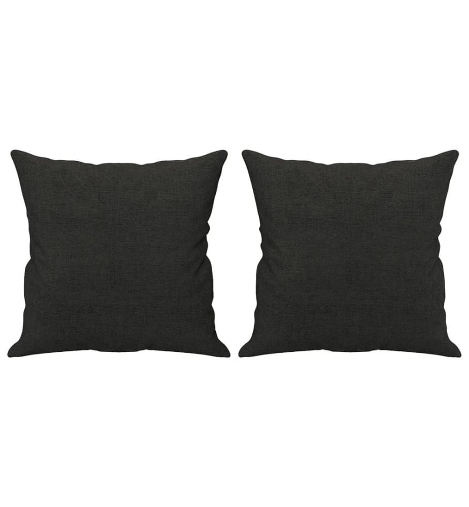 2-Sitzer-Sofa mit Zierkissen Schwarz 120 cm Stoff