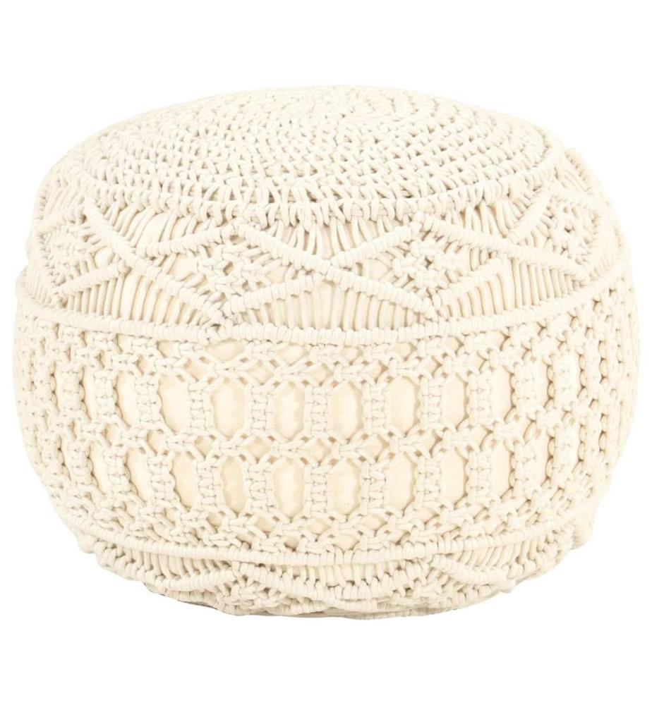 Makramee Sitzpuff Handgefertigt 45x30 cm Baumwolle