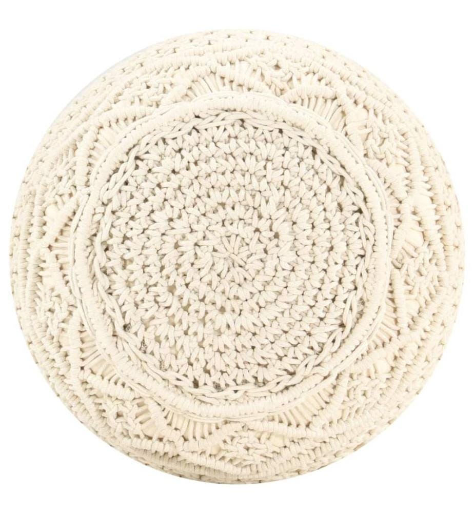 Makramee Sitzpuff Handgefertigt 45x30 cm Baumwolle