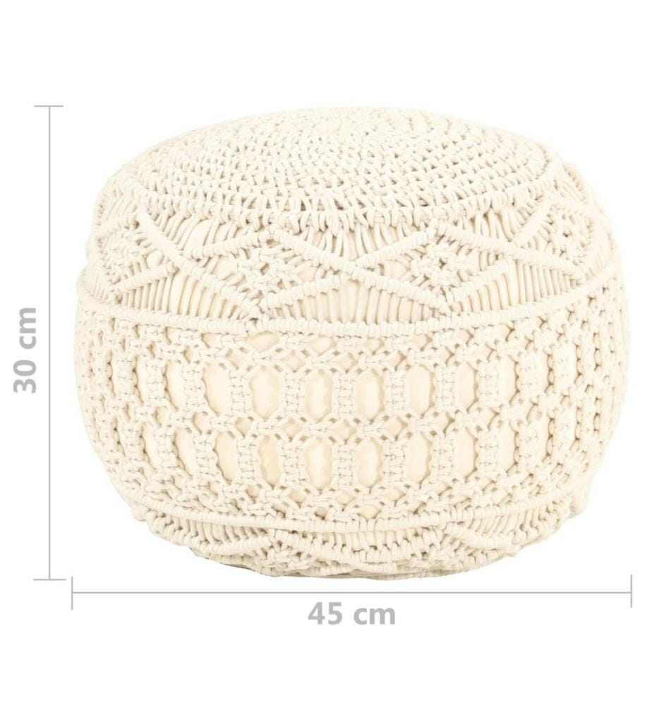Makramee Sitzpuff Handgefertigt 45x30 cm Baumwolle
