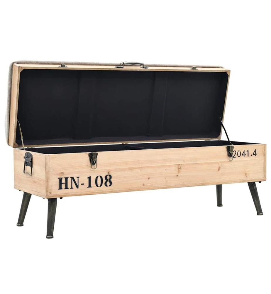 Sitzbank mit Stauraum 110 cm Massivholz Tanne