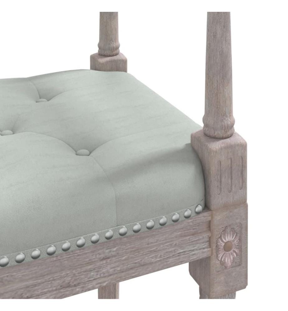 Sitzbank Hellgrau 110x40x70 cm Samt